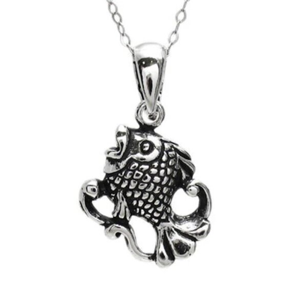 STERLING SILVER PRETTY & ORNATE TROPICAL FISH CHARM PENDANT NECKLACE OPTIONS - Picture 1 of 1